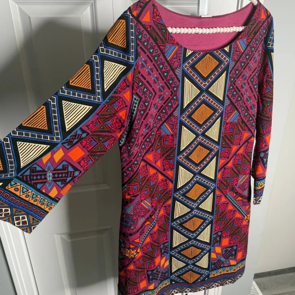 Pink Owl Quirky Sheath Dress Sz M